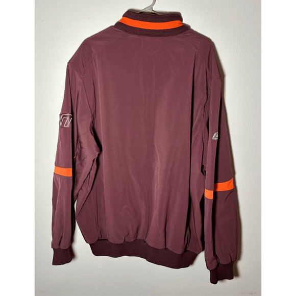 Virginia Tech Hokies Majestic NCAA Full Zip Maroon Sewn On Jacket Sz 2XL - Picture 8 of 11